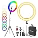 Neewer 18” Luce Anulare RGB 288 Bulbi LED da Selfie con Supporto Clip per Smartphone, Telecomando & Stativo, Dimmerabile & 9 Modalità di Scene, per Truccatura Streaming YouTube TikTok Twitter ecc.