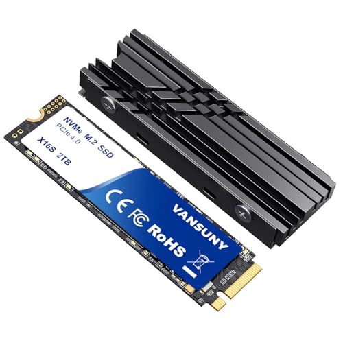 Image of Vansuny 2TB NVMe M.2 SSD,M2 2280 PCIe 4.0 Internal Solid State Drive,Read Up to 7300MB /s with Heatsink and Screwdrivers for PS5 Consoles PC Gaming Design