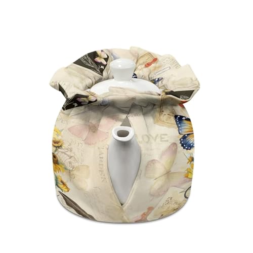Image of Tea Cosy Keep Warm Butterfly Post Teapot Protective Cover Durable Insulated Tea Kettle Dust Cover for Teapots Breakfast Pot Tabletop Kitchen Accessories