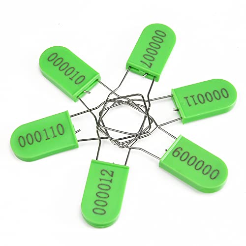 Image of 1000PCS Plastic Padlock Security Seals Metal Wire Padlocks Electric Meter Lockout Tags Self-Locking Numbered Anti Tamper Seal Tags Green