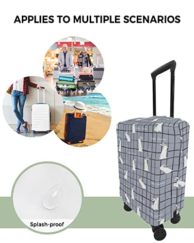 Travel Luggage Cover X-Large Suitcase Cover Fit for 29-32 Inch Luggage Luggage Protector Suitcase Cover Scratchproof Art Cartoon Bunny Grey Plaid Luggage Cover Protector for Suitcase4
