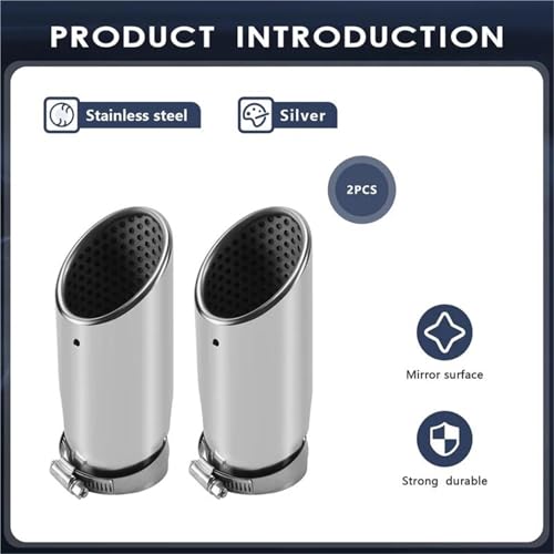 Embout silencieux d'échappement chromé 2 pièces pour tuyau acier inoxydable Mercedes C180
