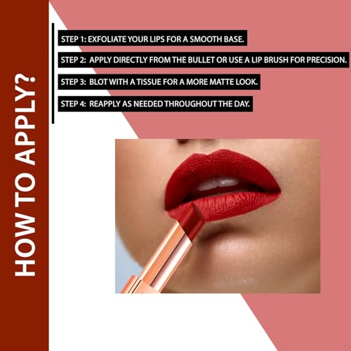Image of FASHION COLOUR Super Matte Lipstick | Long-Lasting | Smooth Creamy Matte Finish | Moisturising | One Swipe Pigmentation | Available In Gorgeous Shades | (Berru Blossom)