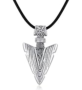 ViKing Kette 925 Silber Männer Halskette Pfeil Leder Krähe Adler Schlangen Keltischer Anhänger Wi...