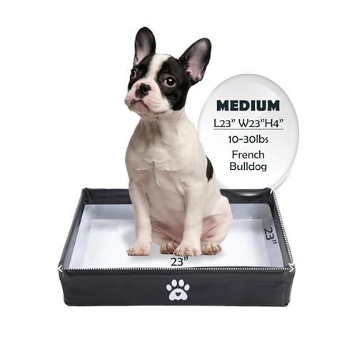 MEEXPAWS Dog Pee Pad Holder Tray Foldable Puppy Pad Holder Liner Base High Side Dog Litter Box Indoor for 22x22 Pee Pads Training Pad Holder Leak-Proof Potty Pad Holder for Dogs Easy Clean
