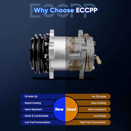 Image of ECCPP AC Compressor for Jeep Wrangler for Mazda 626 1982-1990 | for Volvo 940 960 for Peterbilt 379 1987-1995 Fast Cooling AC Compressor with Clutch