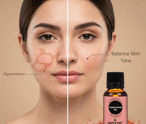 Image of Earth N Pure Kumkumadi Oil for Face Glow & Skin Care - 100% Pure Oil for Even Skin Tone & Radiant Skin - Ayurvedic Kumkumadi Tailam - 15ml