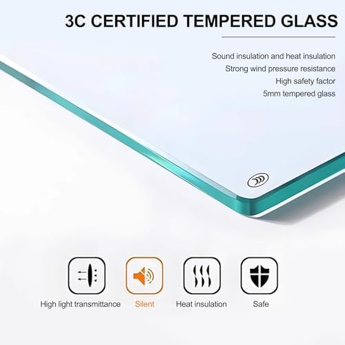 Commercial Veal Sliding Window - Tempered Glass Ventilation for Food Trucks, Carts & Restaurants (31.5"x39.4") - Sleek Design, Easy Installation, Durable & Stylish