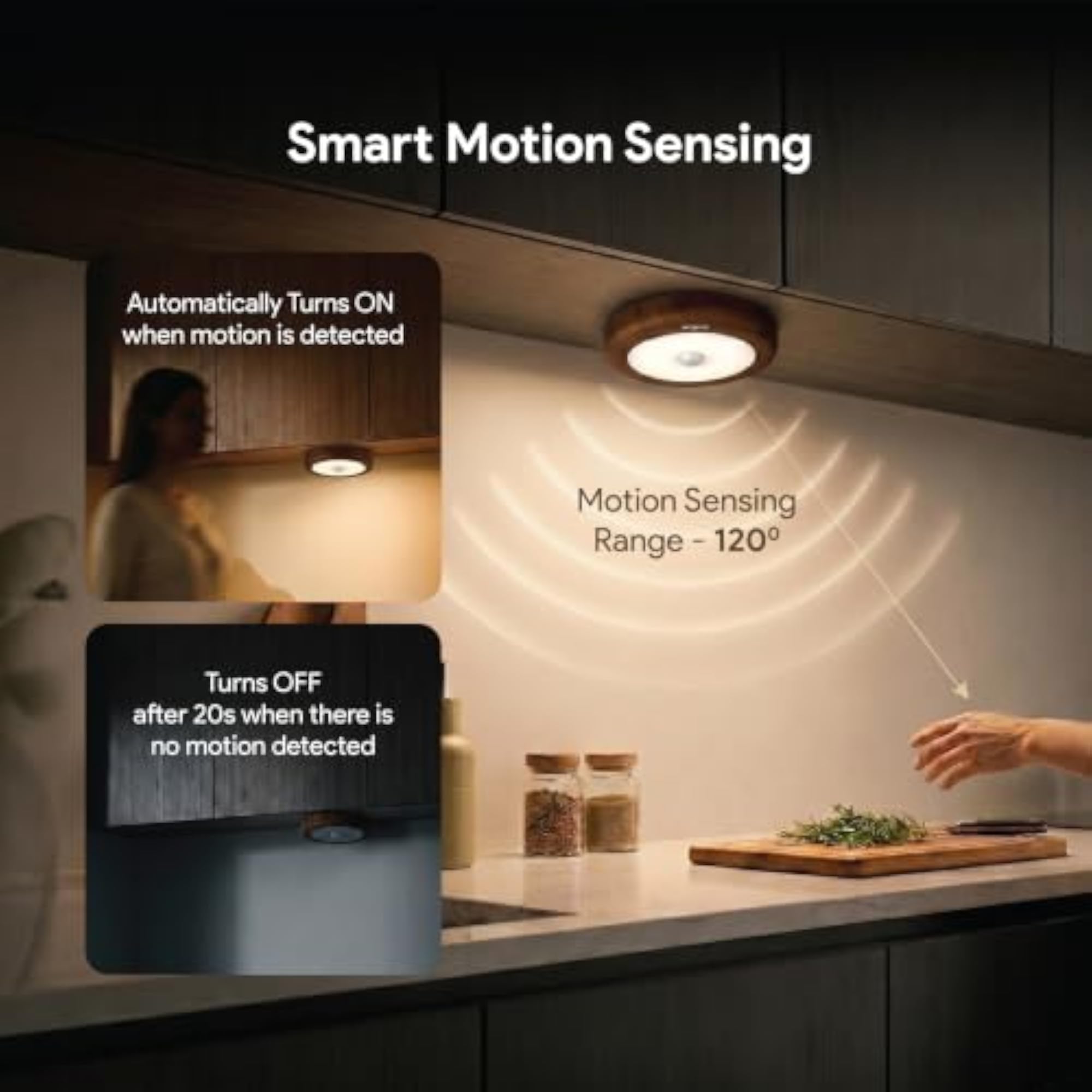Garnet Motion Sensor Cabinet Light, Wireless Magnetic Stick On