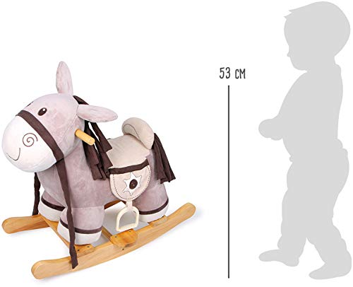 small foot 5558 Schaukelpferd "Schaukelsheriff" aus weichem Plüsch, knisternden Ohren und Satteltaschen, ab 2 Jahren – Bild 6