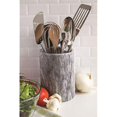 Homiu Natural Marble Utensil Holder and Decor Cover