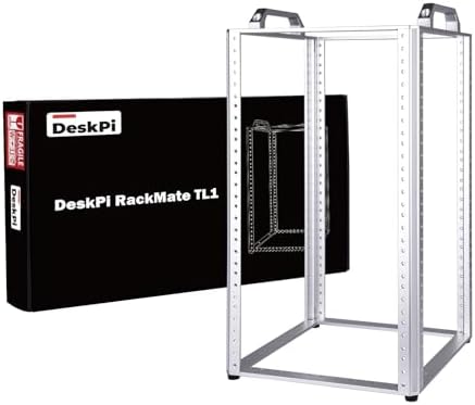 GeeekPi DeskPi RackMate TL1, 10 inch 10U Server Rack for Network, Servers, Audio, and Video Equipment, Open Frame Aluminum Alloy Rack