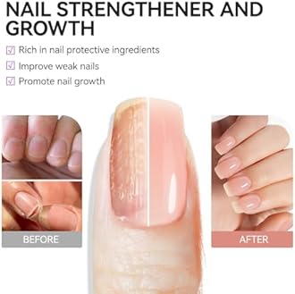 Nail Strengthener Protein for Damaged Nails: Pink 6 in 1 Natural Nail Hardener Extra Strong and Growth - Long Lasting Repair for Damaged Nails - Growth Oil for Salon Home Daily Work