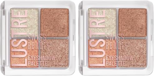 Image of Swiss Beauty Lustre Eyeshadow Palette | 4 Highly Pigmented Shades in Matte & Shine |Long-Lasting | All Skin Types | Shade- Shimmer n shine, 5gm (Pack of 2)