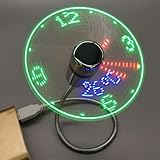 Koolenry Clock Fans Time Temperature Display USB Powered LED Clock Fan Flexible Gooseneck LED Clock - Image 3