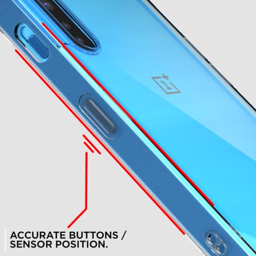 Image of Outlouders Back Cover for Oneplus Nord (2020) Clear Transparent PC + TPU Bumper Case with Raised Edges for Shockproof Protection (Transparent)