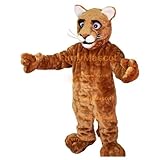 FurryWu Premium American Mountain Lion Cougar Mascot Costume & COOL FANS & COOL ICE VESTS Inside (Brown, S: 5'3' to 5'7')