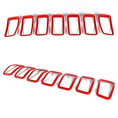 Image of JeCar for Jeep Cherokee Grill Inserts, Front Grille Inserts for 2019-2025 Jeep Cherokee (Red)