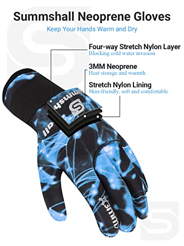 Summshall Wetsuit Gloves 3MM Neoprene Gloves Water Resistance Thermal Antislip Warm Swimming Gloves for Men Women Spearfishing Surfing Rafting Kayaking Paddling Scuba Diving - Image 2