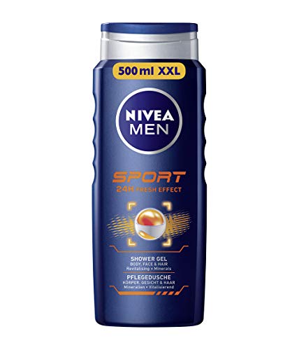 Nivea Men Duschgel für Körper, Gesicht & Haar, Flasche, Sport, 3er Pack(3 x 500 ml)