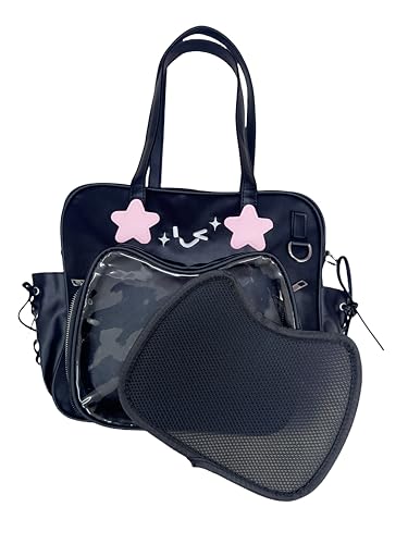 TTCAYU Ita Bag Crossbody Anime Purse PU Leather Pin Trading Bag with Clear Cat Display Window2