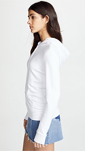 Monrow Women's Zip Up Hoodie, White, M #TOP3
