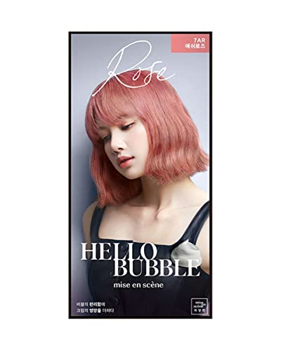 Easy Hair Coloring, mise en scene Hello Bubble Foam Color Dark Pink [7P Sahara Rose Pink], Self Care DIY Hair Coloring Amore Pacific