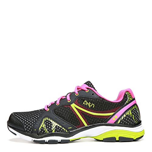 Ryka womens Vida Rzx Training Shoes, Black/Ryka Pink/Lime Blaze, 6.5 US
