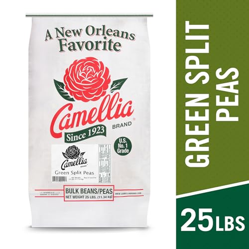 Image of Camellia Brand Green Split Peas, 25 lb Bulk Bag - Premium Non-GMO Dried Split Peas for Split Pea Soup, Stews, Purees & Plant-Based Recipes - High Protein, Gluten-Free, Vegan & Vegetarian