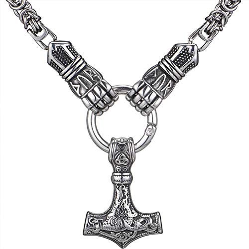 Collier marteau de Thor homme en acier inoxydable Mjolnir authentique