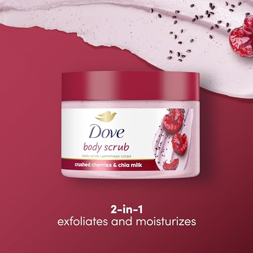 Dove 10011111040035 Exfoliating Body Polish Crushed Cherries & Chia Milk Skin Care For Revitalized Skin Formulated With 1/4 Moisturizing Cream 10.5 Oz thumb #5