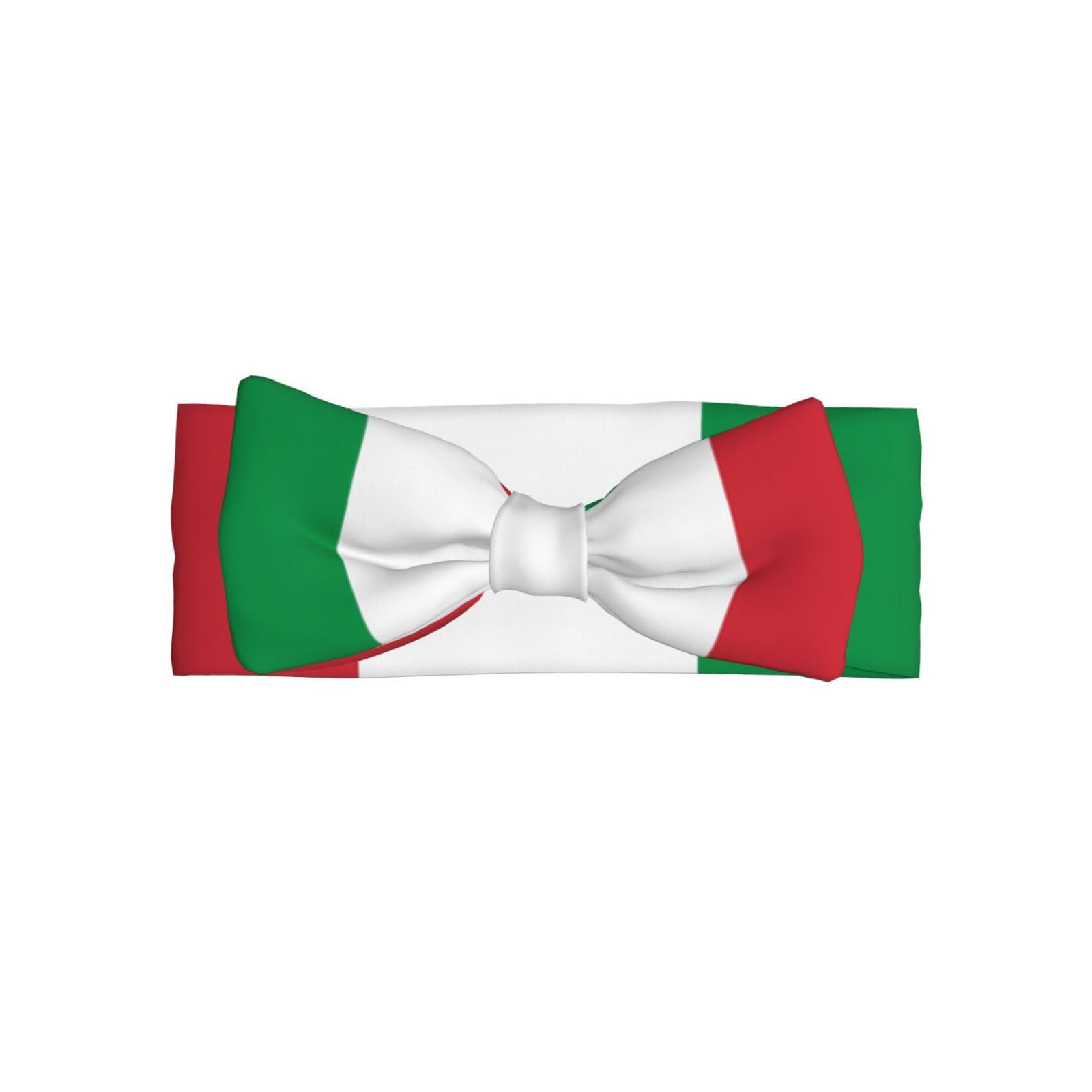 WZYWHJ Italian flag Pattern Baby Bow Headband - Delicate Hair Accessories for Newborns, Infants, Toddlers - Skin-friendly Hairband