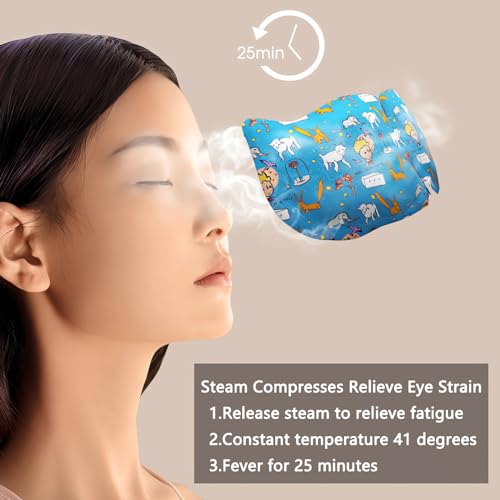 10 pacotes de máscara a vapor para alívio dos olhos secos, máscaras descartáveis para olheiras e inc