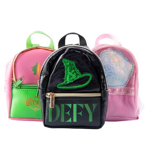 abeec Wicked Stationery Backpack 3 Pack | Official Wicked Merchandise Mini Backpack Gift Set | Elphaba & Glinda | Pens Notebooks Stickers Keyrings | Girls Gift Ages 5+