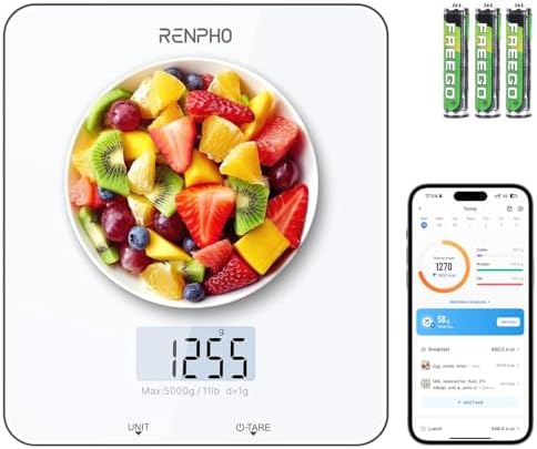 RENPHO Food Scale with Nutritional Calculator, Digital Kitchen Sc...