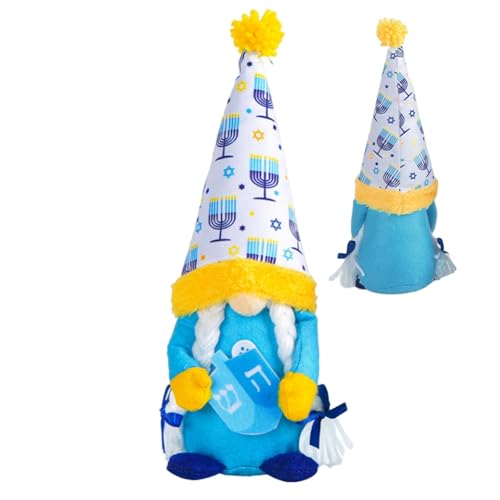 Generisch Hanukkah Gnomos sin Rostro, y Azul, Swedish Tomte Toys | Creative Decorative Good Luck Hanukkah Decorations for Home, Table, Shelf, Living Room, Holiday Display