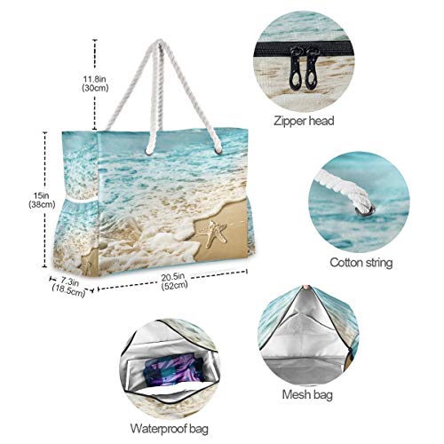 senya Large Beach Bags Totes Swim Canvas Tote Shoulder Bag Water Resistant Bags for Gym Travel Daily4