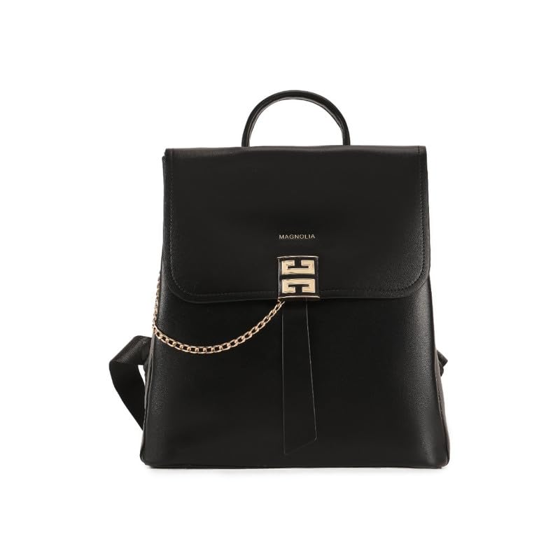 black pu leather solid women backpack