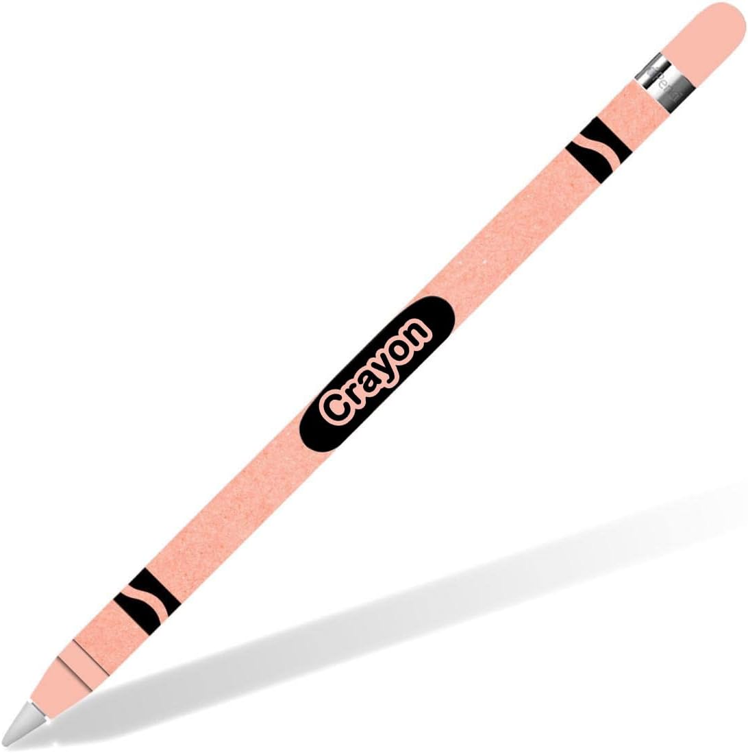 UniChameleon Crayon Style Printed Wrapping Vinyl Skin Compatible with Apple Pencil 2nd Gen Only (2Generation, Rose Gold)