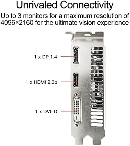 SHOWKINGS Radeon RX 550 Graphics Cards, 4GB GDDR5 128-Bit, 3 Monitors of DP HDMI DVI-D Video Card for PC Gaming Support 4K Display Computer Video Cards