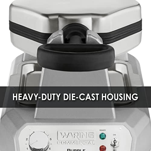 Waring Commercial Wbw300X Single Bubble Waffle Maker W/Cast Aluminum Grids, 120V, 1200W, 5-15 Phase Plug #TOP6