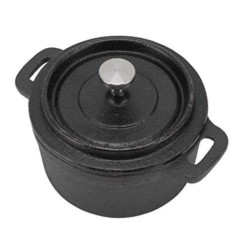 Estofado De Olla De Hierro, Horno Holandés Doble Estilo Tradicional Omic Ergonómico Engrosado Aislamiento Olla De Peltre para Teteros Cocción Fundida con Tapa Diámetro 10 CM