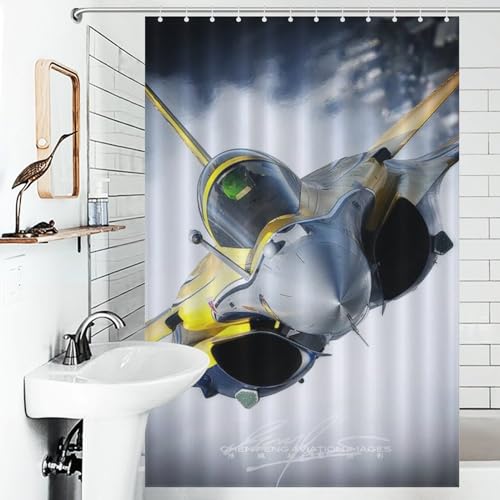 Rideau de douche imperméable lavable en machine à motif avion