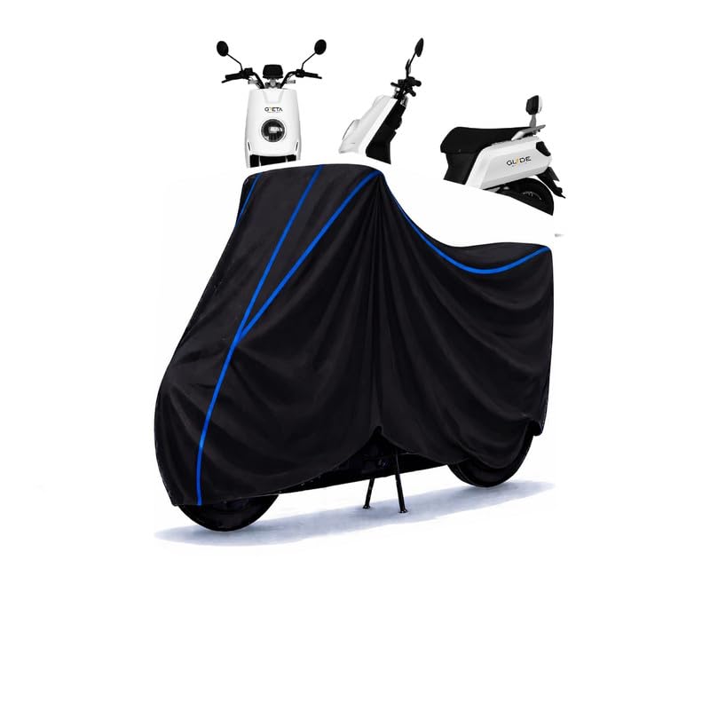Image of Scooty Cover Water Resistant for Benling Icon | Universal Scooter & Bike Cover | Heavy Duty UV Dust, Rain & Scratch Protection | Elastic Fit All Weather Indoor Outdoor | Black with Blue Piping