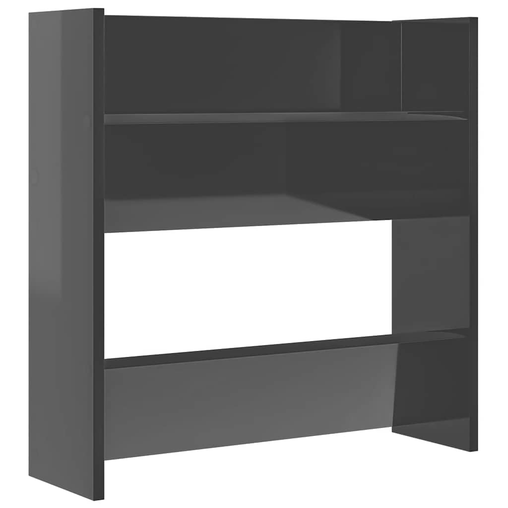 Wand-Schuhschränke 4 STK Hochglanz-Grau Holzwerkstoff 60x18x60cm Schuhregal Schuhkipper Schuhkommode Schuhablage Schuhständer Garderobenschrank Eingangsschrank Schuhaufbewahrung