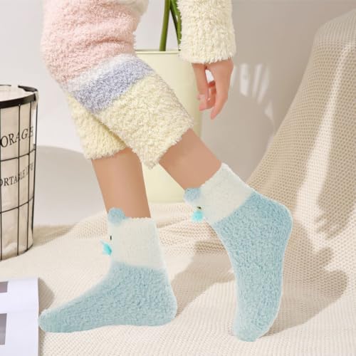 Image of Benefeet Sox Womens Girls Fuzzy Socks Cozy Winter Warm Fluffy Socks Soft Cute Animal Home Slipper Thick Plush Sleeping Sock