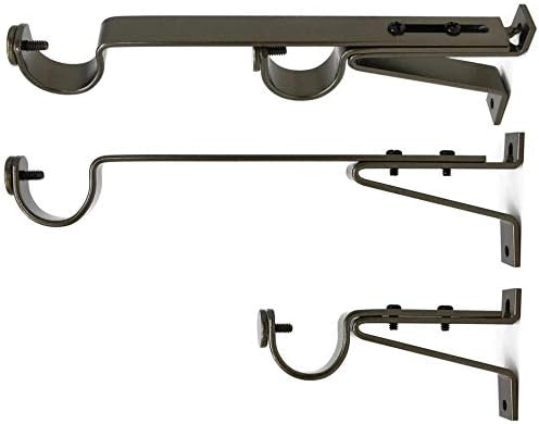 Urbanest Long Double Drapery Curtain Window Rod Bracket Holder, Up to 1.25" Rod - Antique Gold