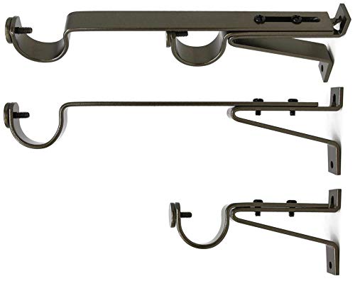 Urbanest Long Double Drapery Curtain Window Rod Bracket Holder, Up To 1.25" Rod - Antique Gold #TOP9