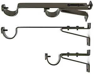 Urbanest Long Double Drapery Curtain Window Rod Bracket Holder, Up to 1.25