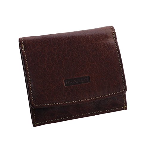Preisvergleich Produktbild Wiener-Schachtel von Branco Herren-Geldbörse Leder-Brieftasche Geldbeutel Münzbörse Kombibörse Portemonnaie echt Leder (Rust) - präsentiert von ZMOKA®